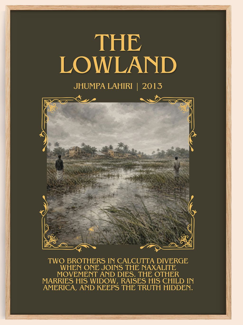 The Lowland Minimalist Book Poster by Jhumpa Lahiri – book poster