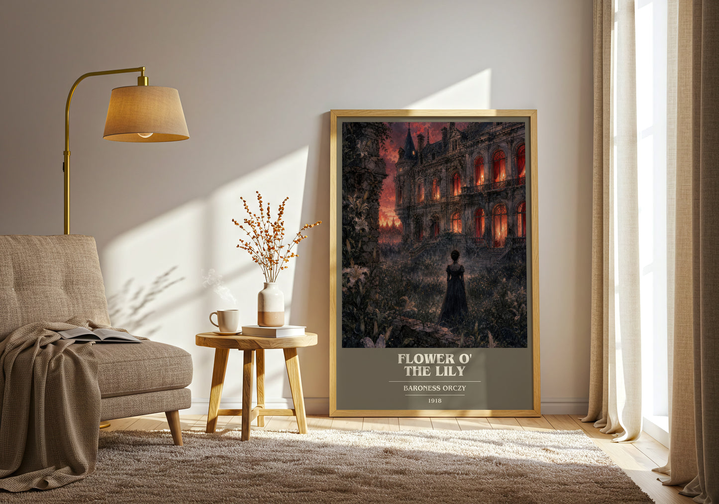 Flower O' The Lily book cover print on bookshelf – Baroness Orczy fan gift