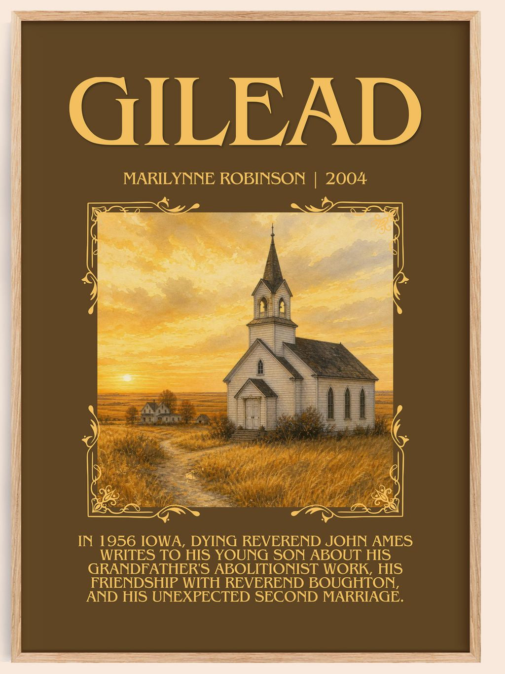 Gilead Minimalist Book Poster by Marilynne Robinson – book poster