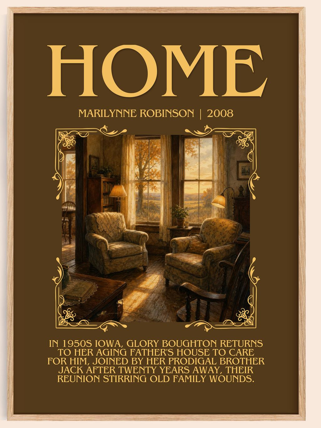 Home Minimalist Book Poster by Marilynne Robinson – book poster