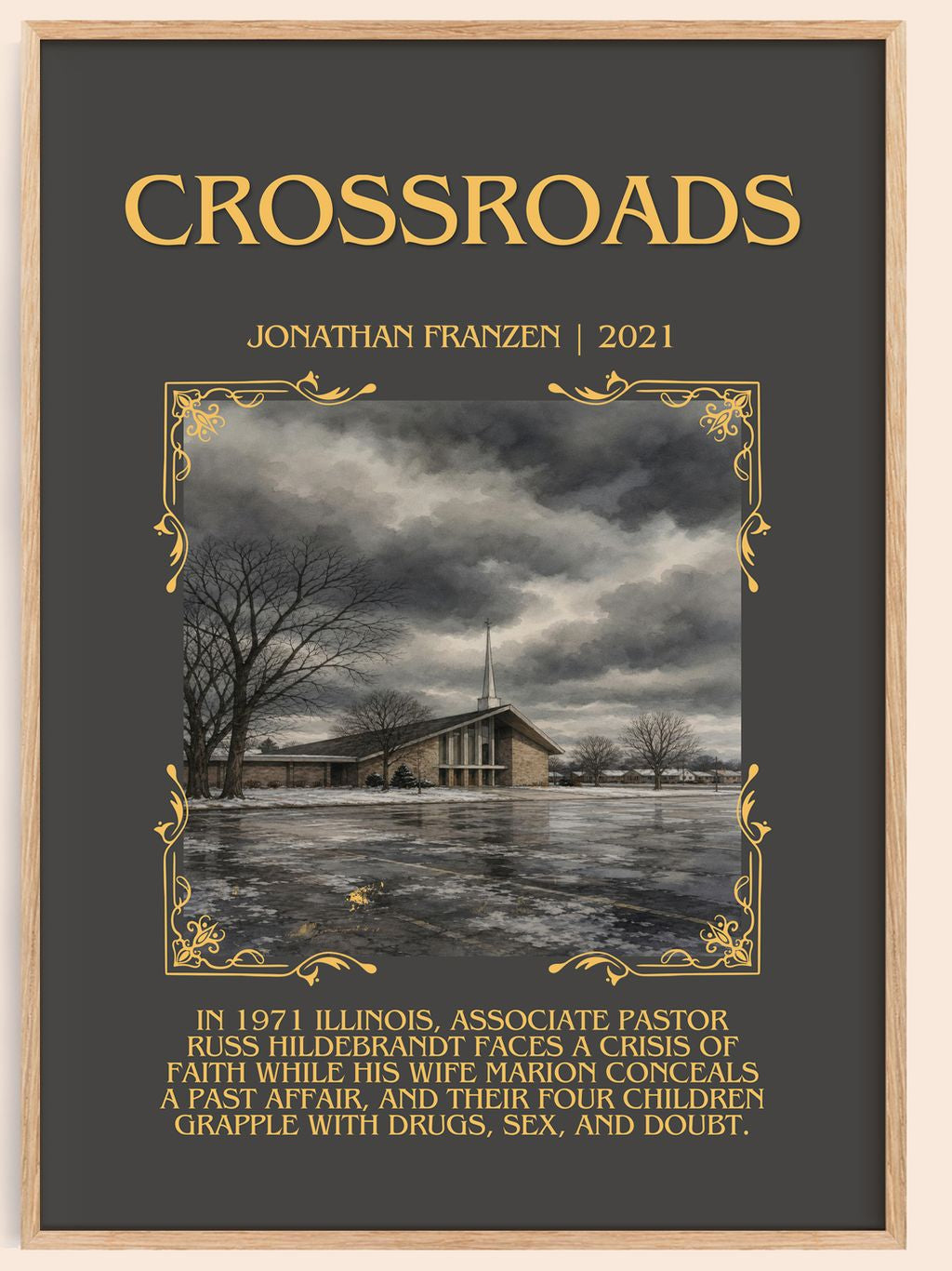 Crossroads Minimalist Book Poster by Jonathan Franzen – book poster