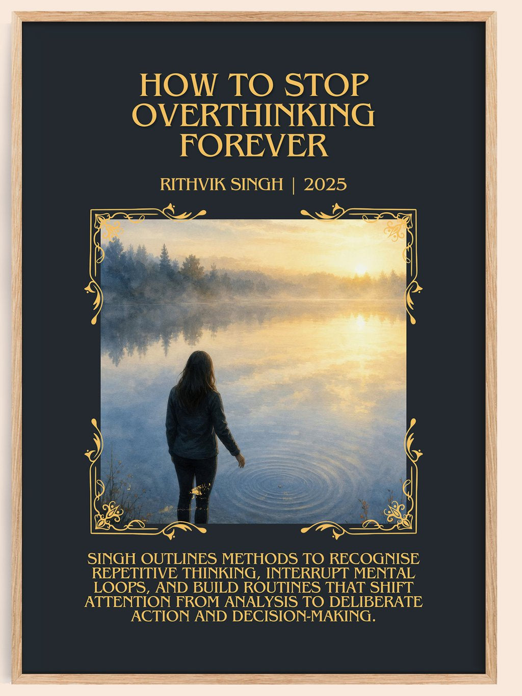 How To Stop Overthinking Forever Minimalist Book Poster by R. Singh – book poster