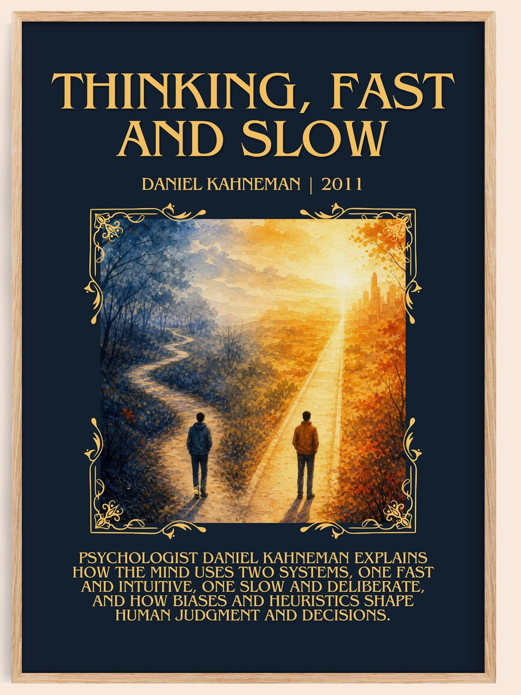 Thinking, fast and slow Minimalist Book Poster by Daniel Kahneman – book poster