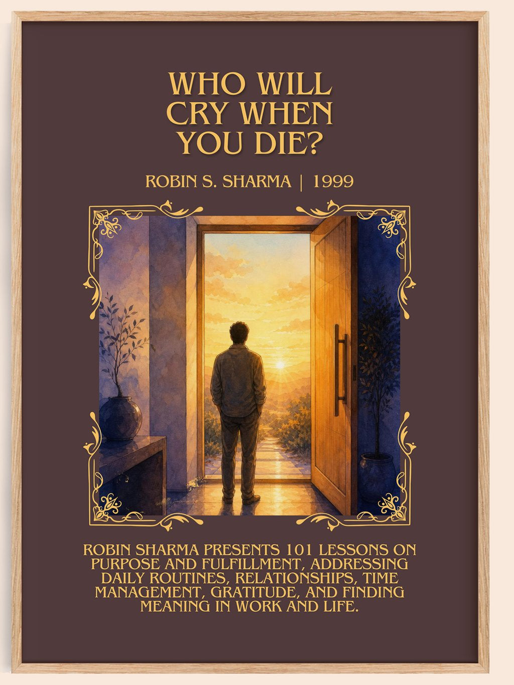 Who Will Cry When You Die? Minimalist Book Poster by Robin S. Sharma – book poster