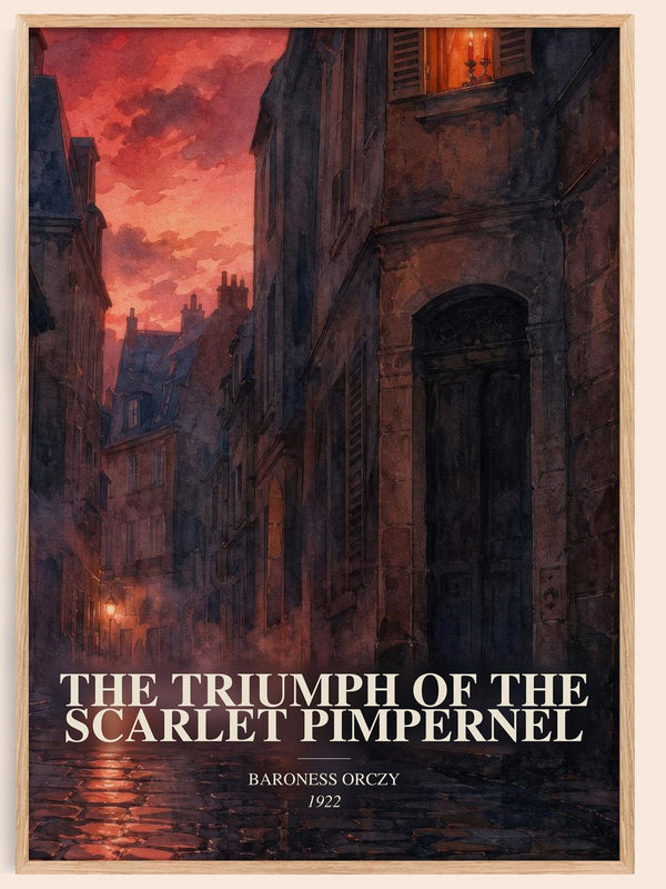 The Triumph Of The Scarlet Pimpernel watercolour book poster by Baroness Orczy – framed literary art print
