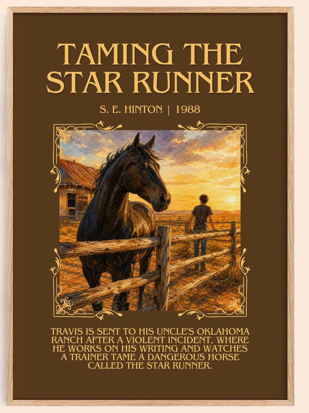 Taming the Star Runner Minimalist Book Poster by S. E. Hinton – book poster