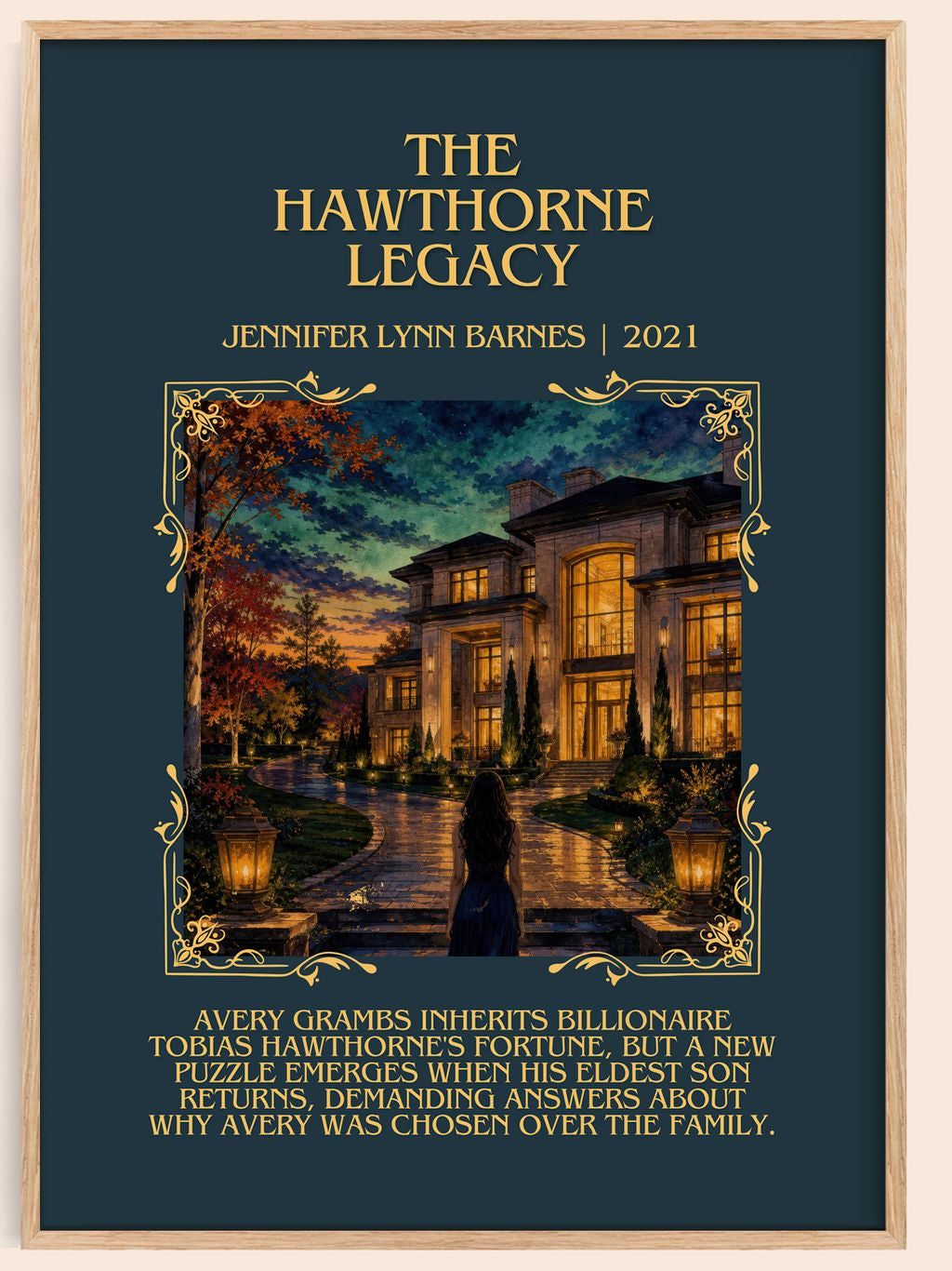 The Hawthorne Legacy Minimalist Book Poster by Jennifer Lynn Barnes – book poster