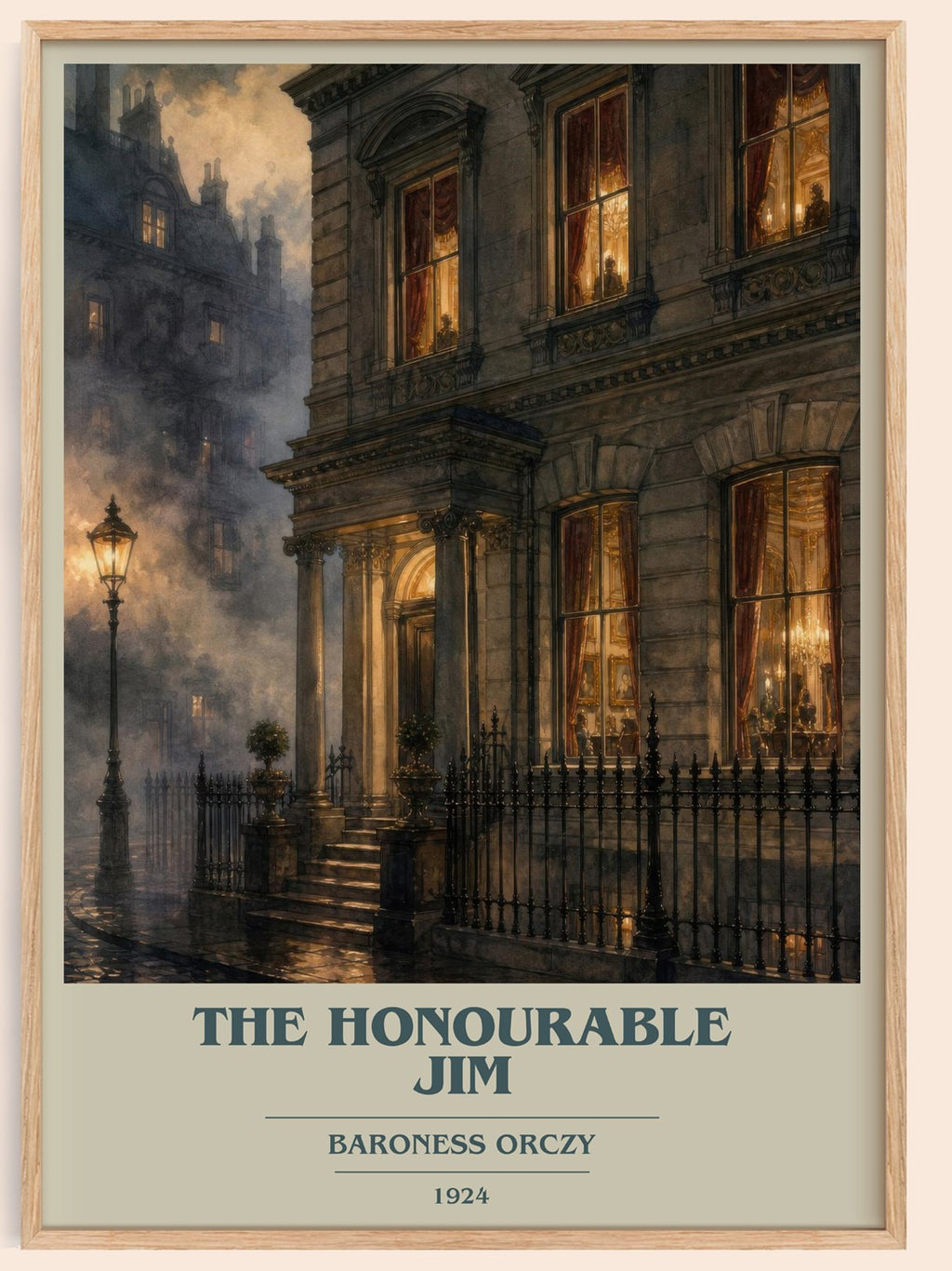 The Honourable Jim book cover book poster by Baroness Orczy – framed literary art print