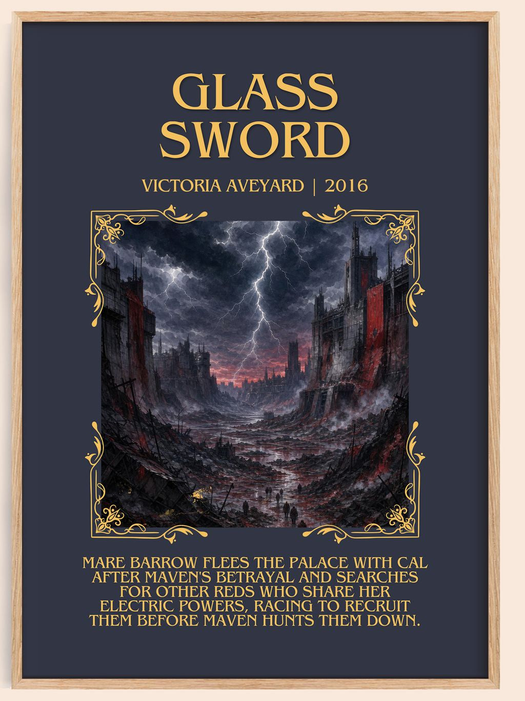 Glass Sword Minimalist Book Poster by Victoria Aveyard – book poster