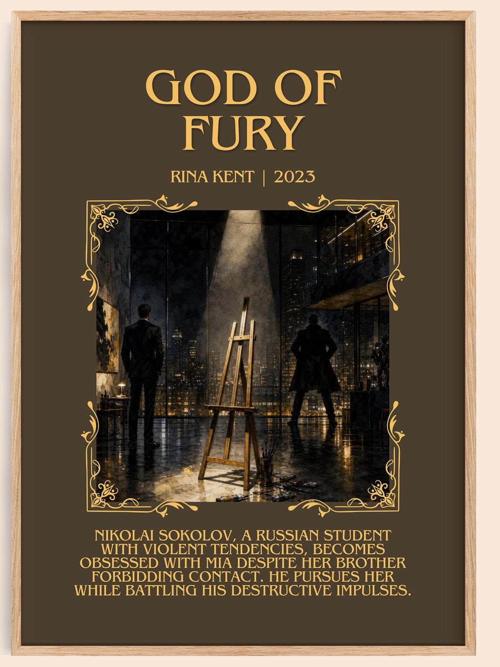 God of Fury Minimalist Book Poster by Rina Kent – book poster