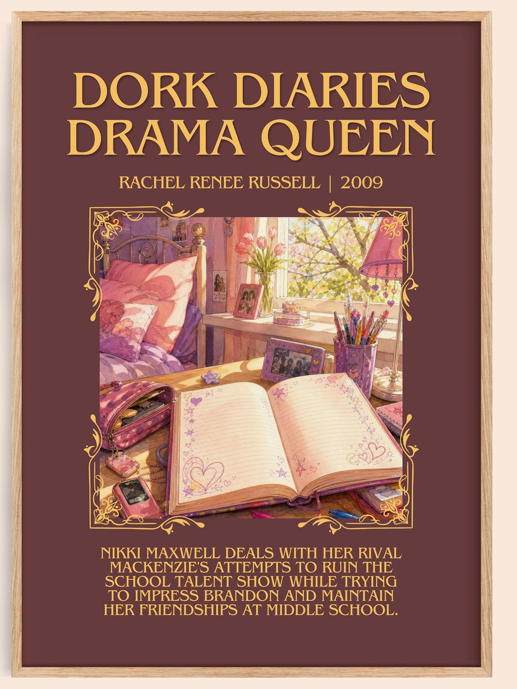 Dork Diaries Drama Queen Minimalist Book Poster by R. Russell – book poster