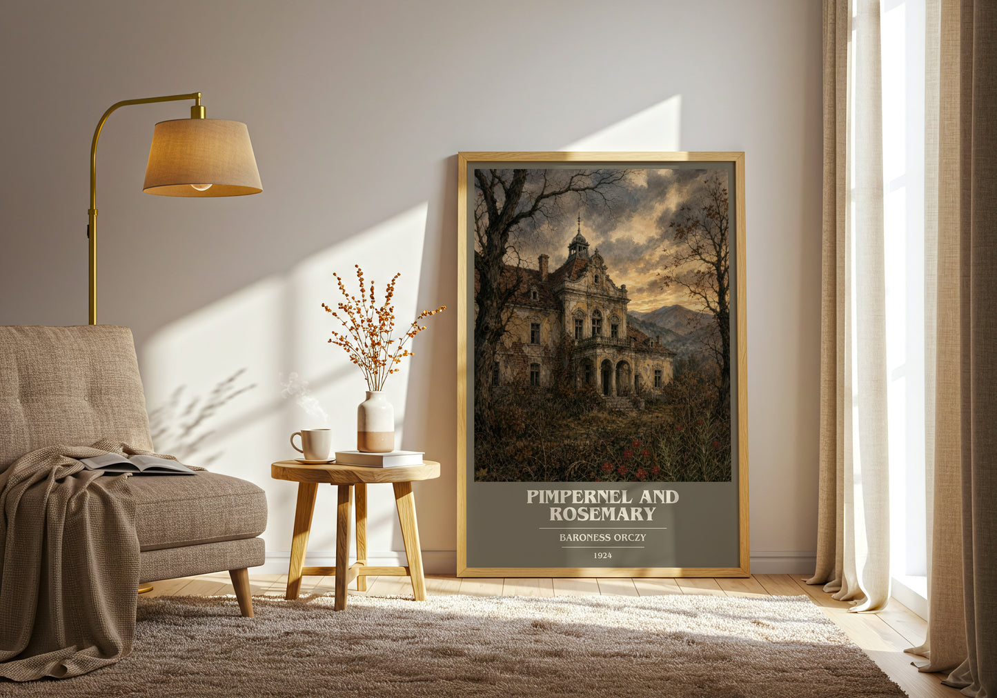 Pimpernel And Rosemary book cover print on bookshelf – Baroness Orczy fan gift