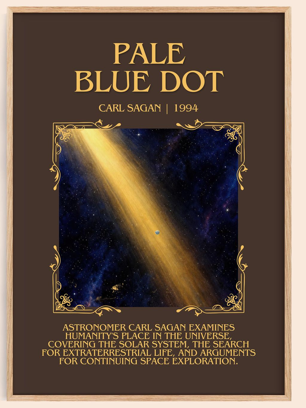 Pale Blue Dot Minimalist Book Poster by Carl Sagan – book poster