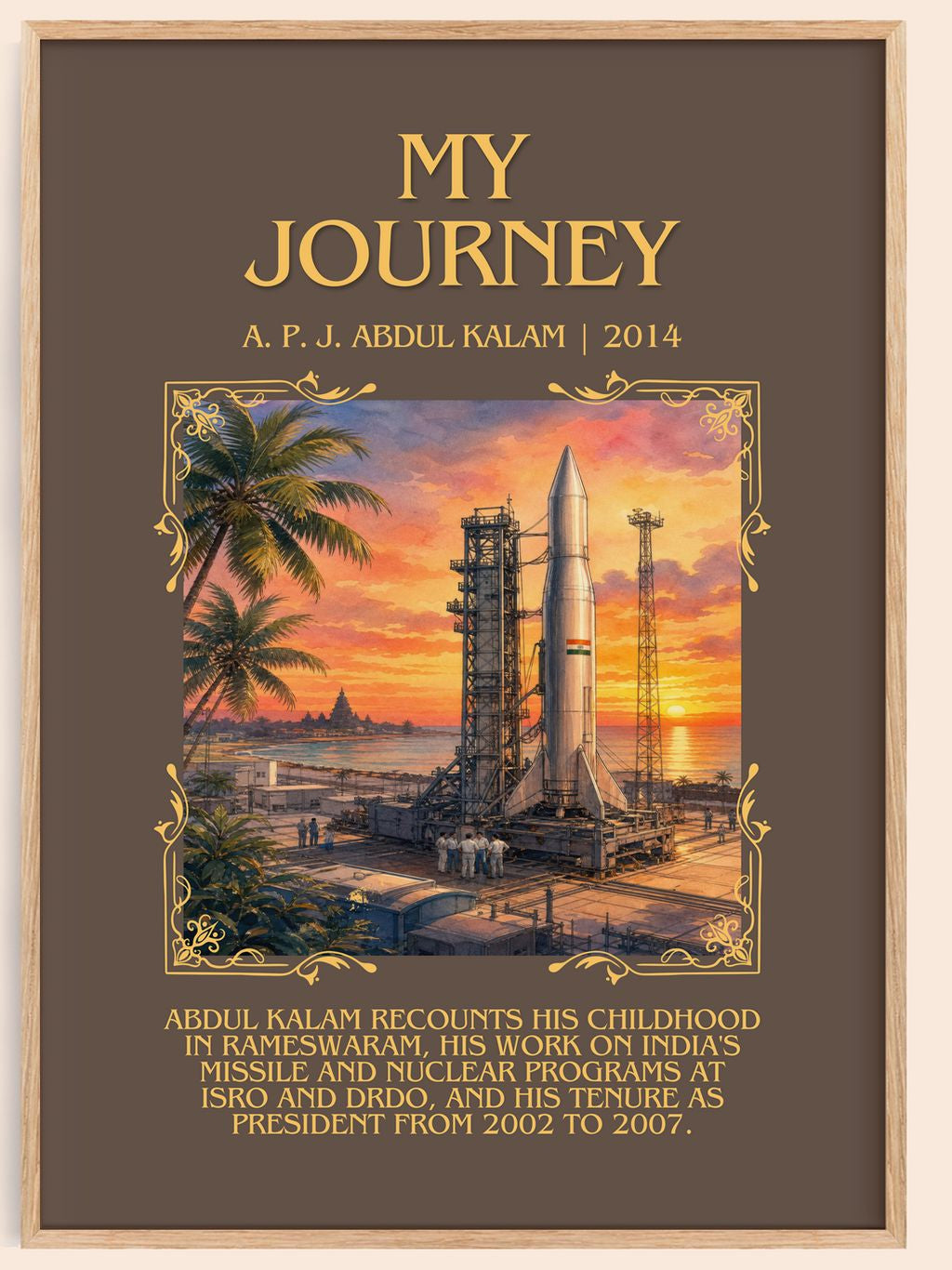 My Journey Minimalist Book Poster by A. P. J. Abdul Kalam – book poster