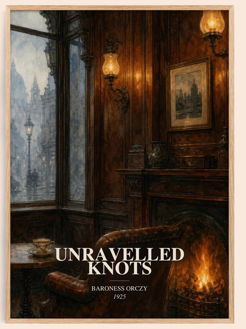 Unravelled Knots watercolour book poster by Baroness Orczy – framed literary art print