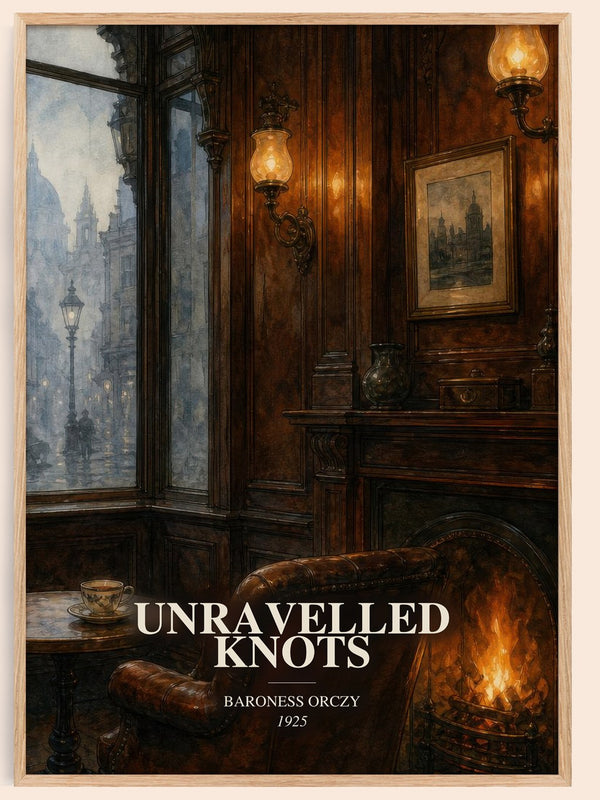 Unravelled Knots watercolour book poster by Baroness Orczy – framed literary art print