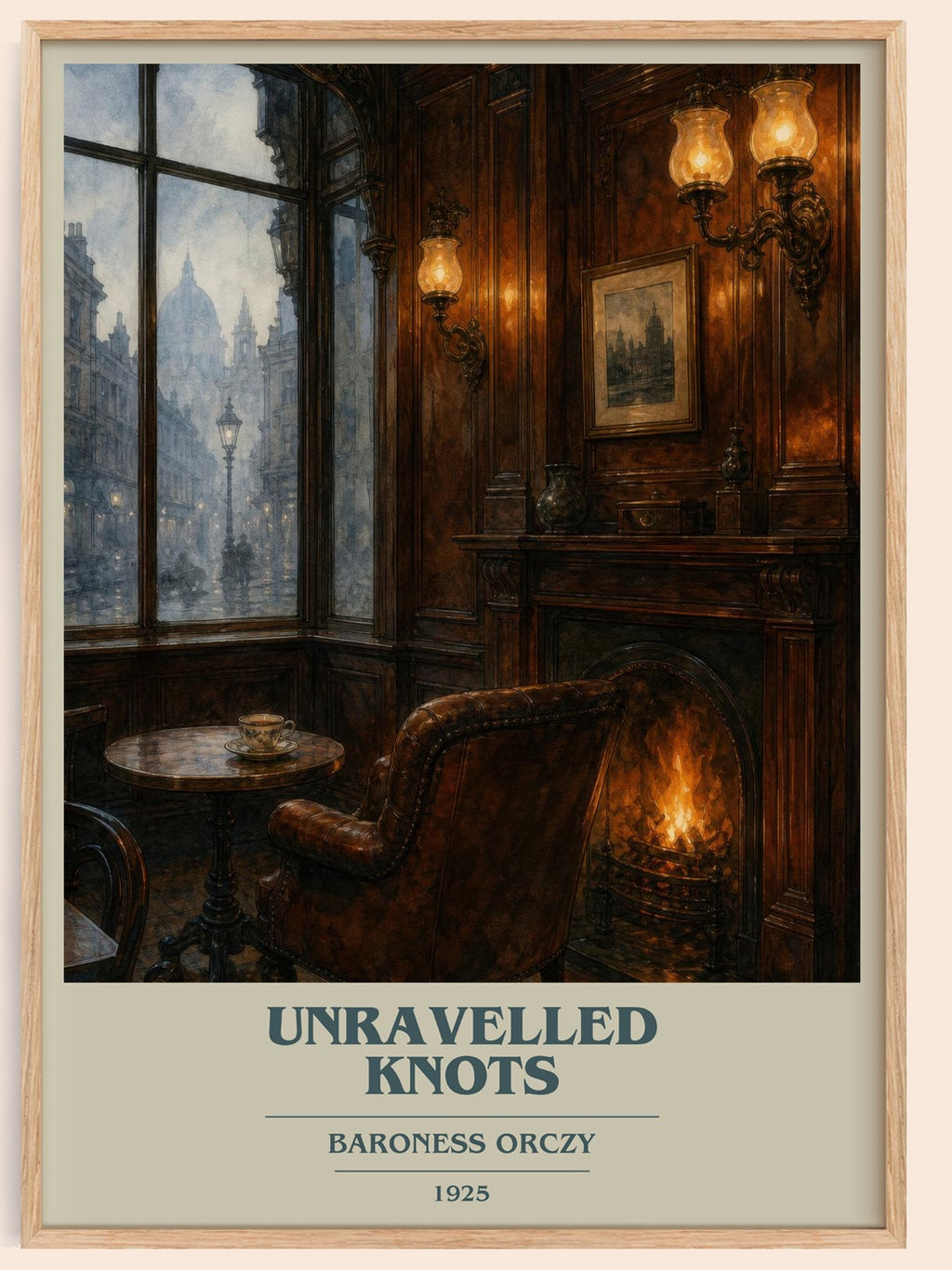 Unravelled Knots book cover book poster by Baroness Orczy – framed literary art print