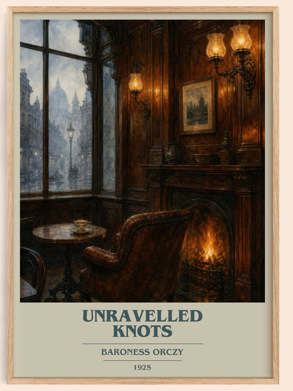 Unravelled Knots book cover book poster by Baroness Orczy – framed literary art print