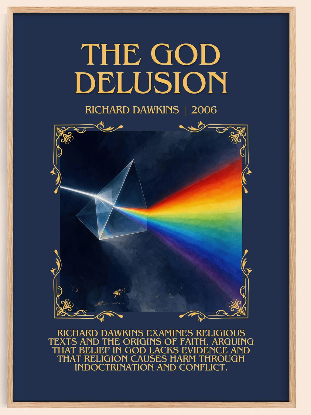 The God Delusion Minimalist Book Poster by Richard Dawkins – book poster