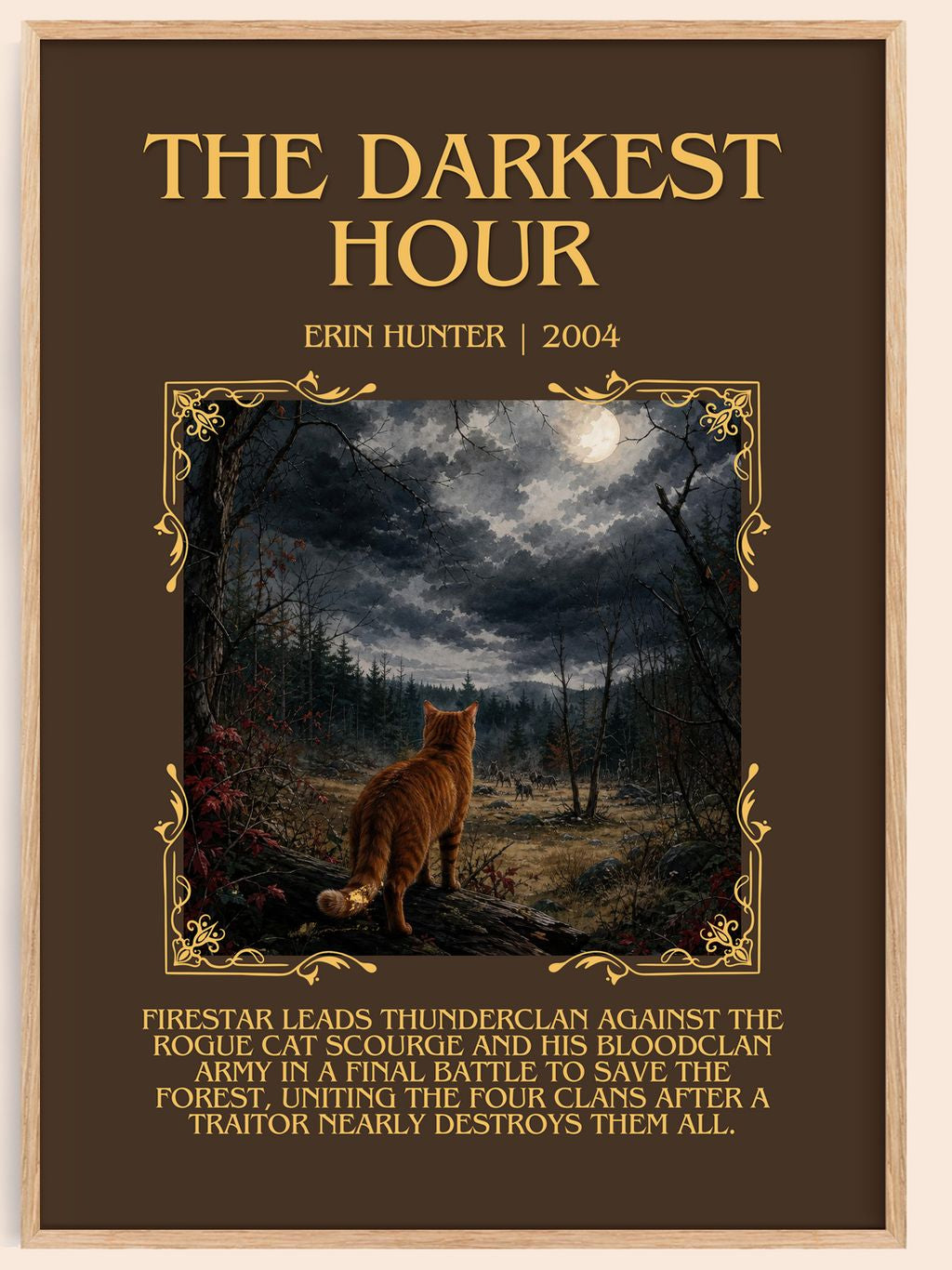 The Darkest Hour Minimalist Book Poster by Erin Hunter – book poster