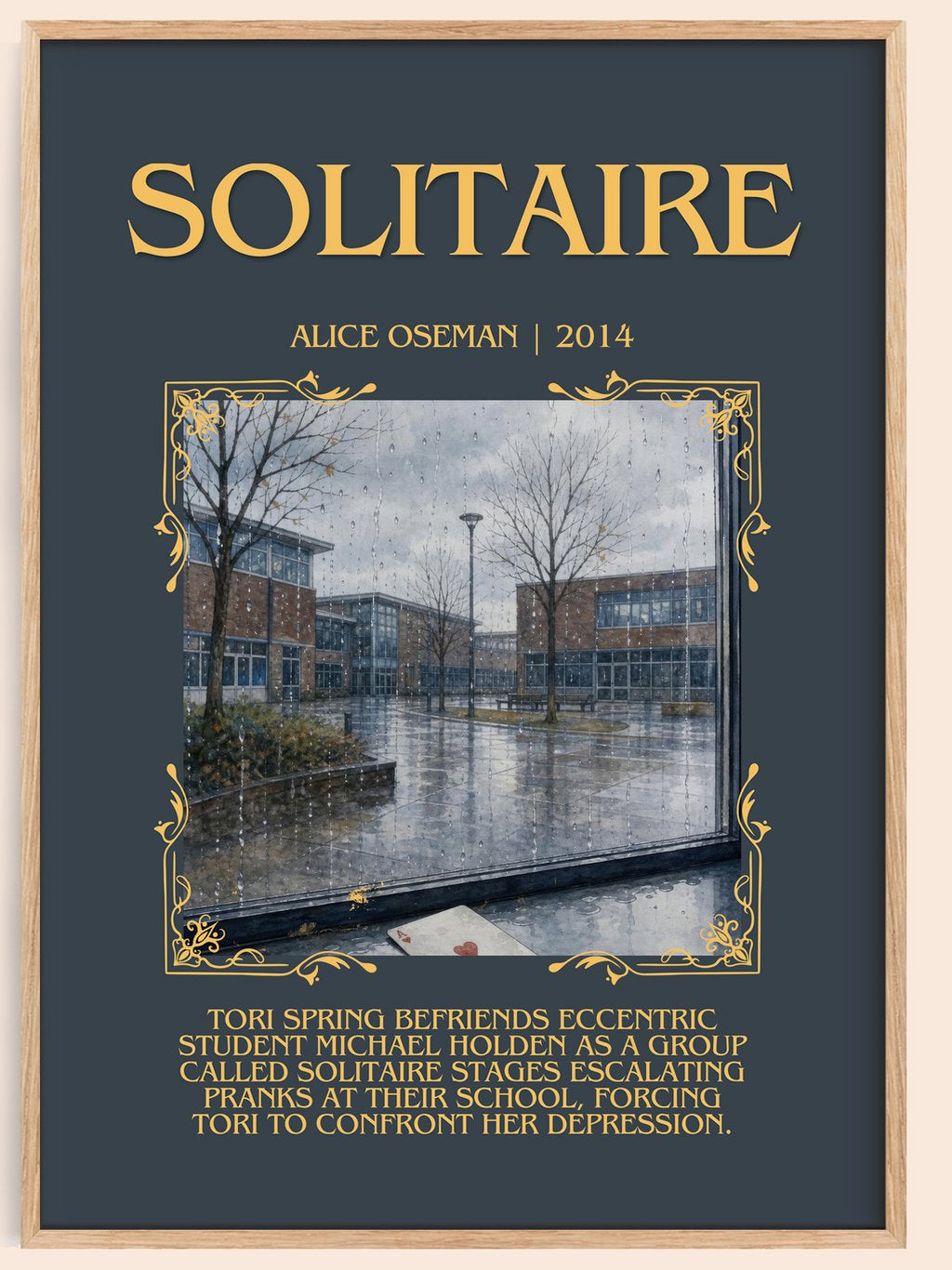 Solitaire Minimalist Book Poster by Alice Oseman – book poster