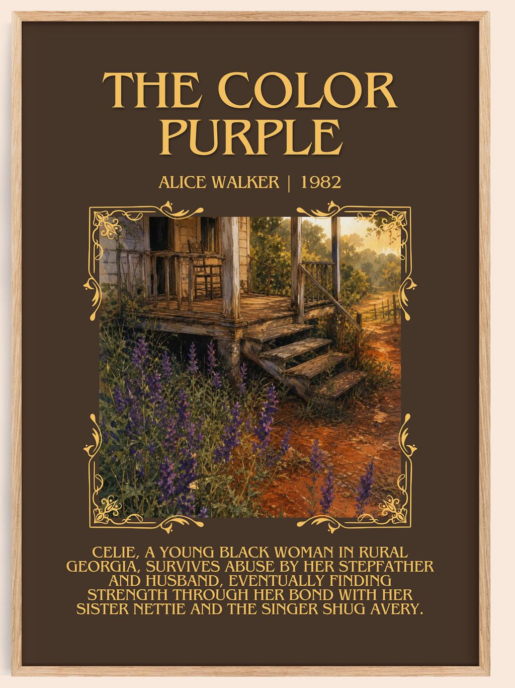 The Color Purple Minimalist Book Poster by Alice Walker – book poster