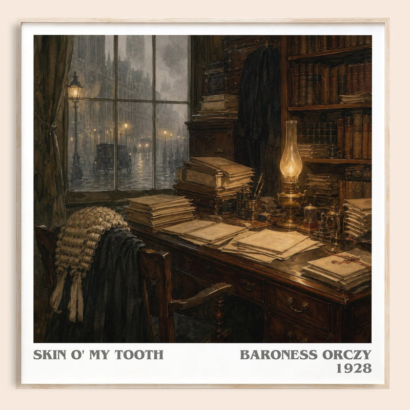 Skin O' My Tooth literary book poster by Baroness Orczy – framed literary art print