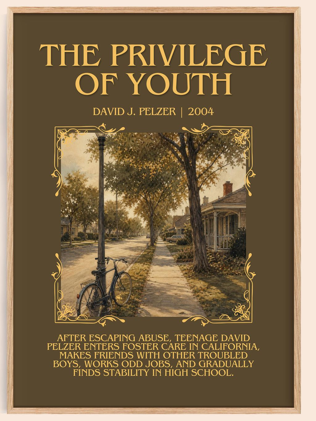The Privilege of Youth Minimalist Book Poster by David J. Pelzer – book poster