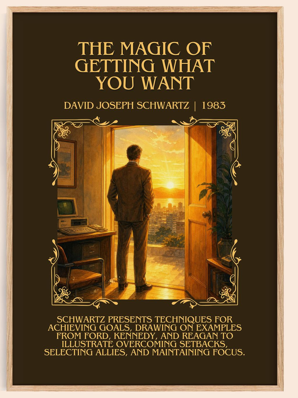 Magic of Getting What You Want Minimalist Book Poster by D. Schwartz – book poster