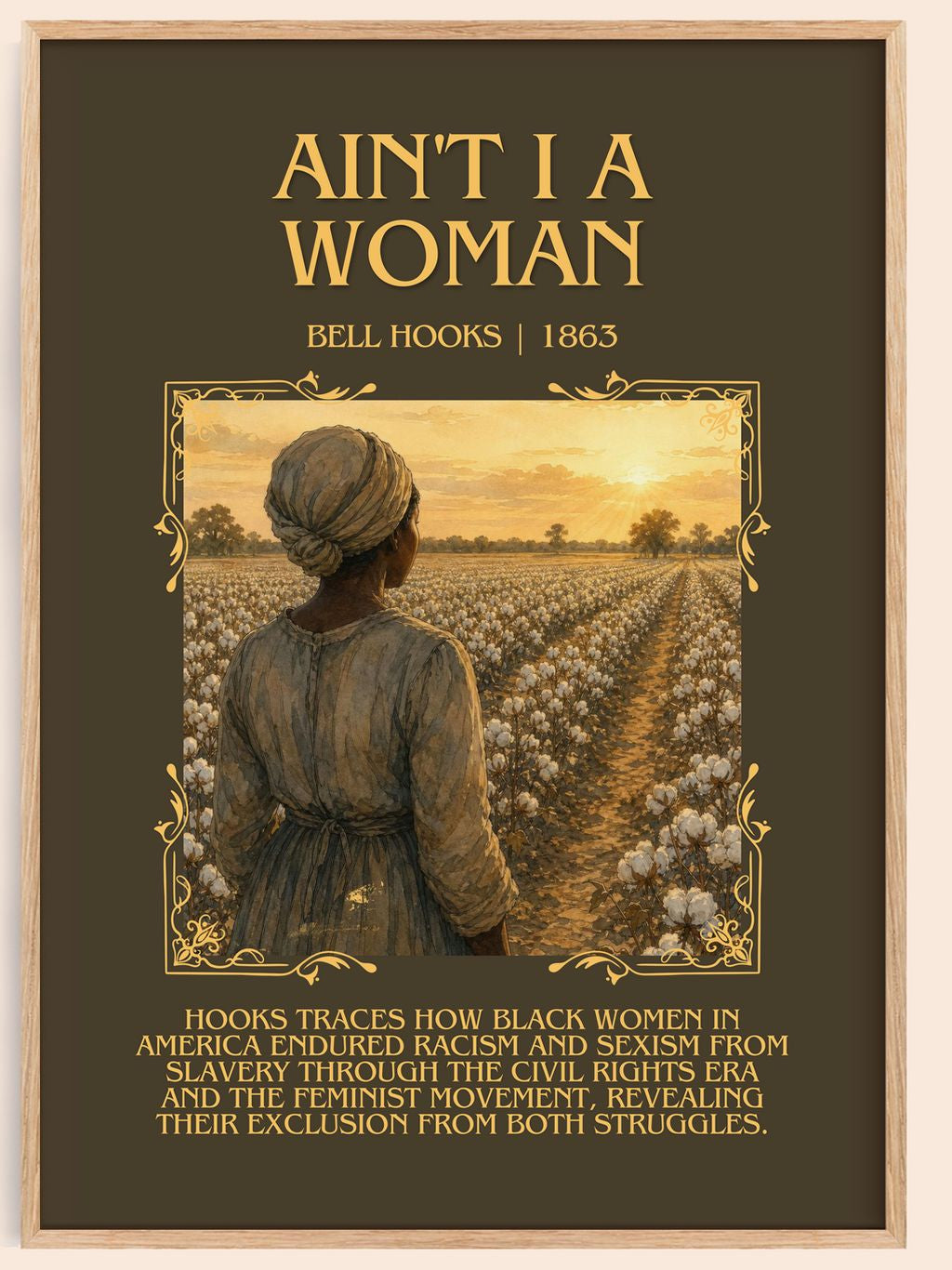 Ain't I a Woman Minimalist Book Poster by Bell Hooks – book poster