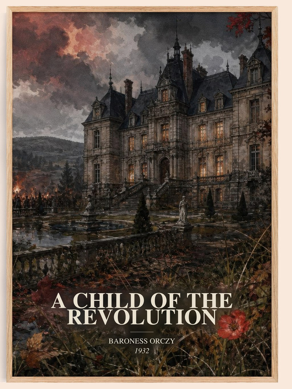 A Child Of The Revolution watercolour book poster by Baroness Orczy – framed literary art print