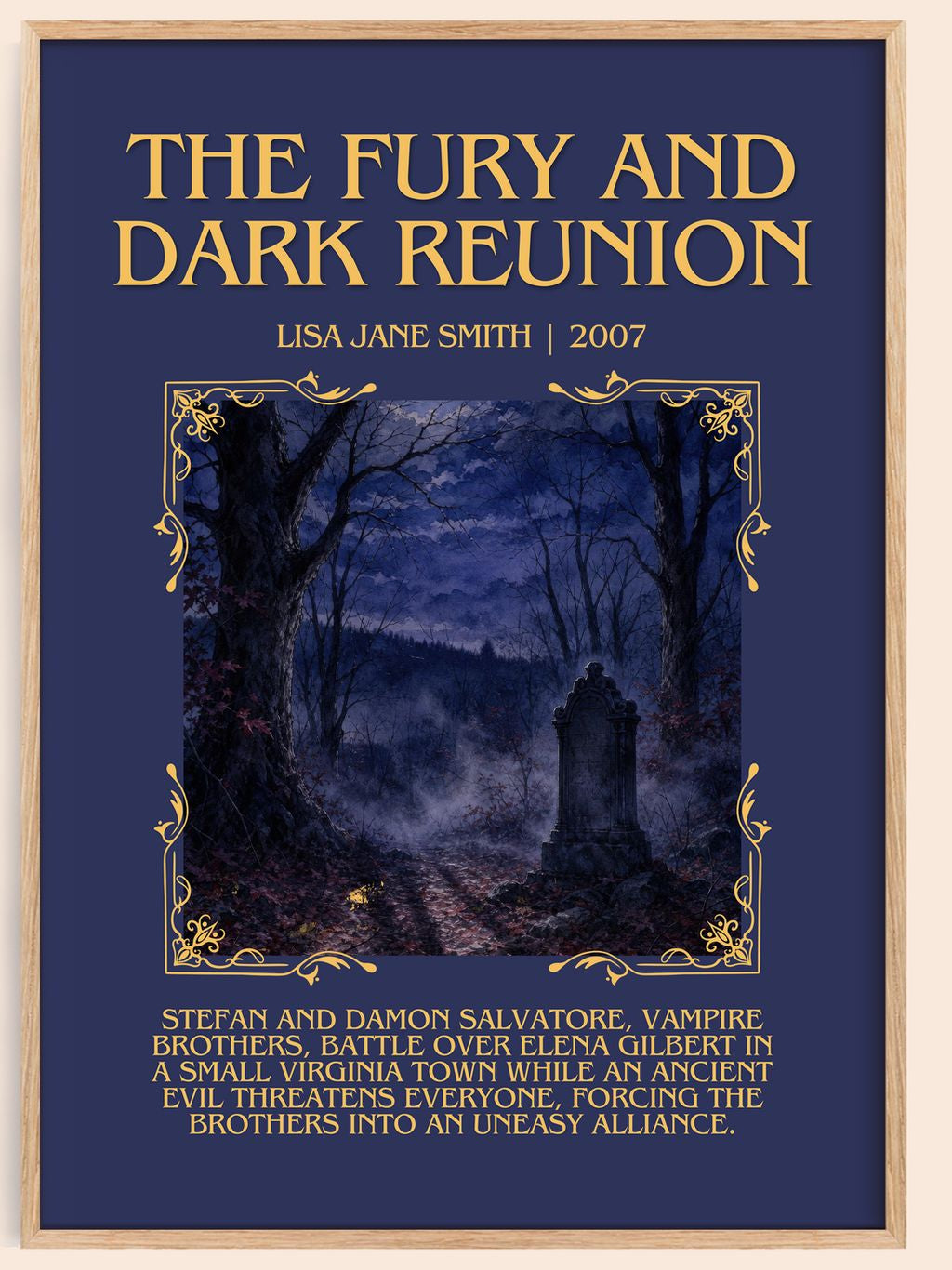 The Fury and Dark Reunion Minimalist Book Poster by Lisa Jane Smith – book poster