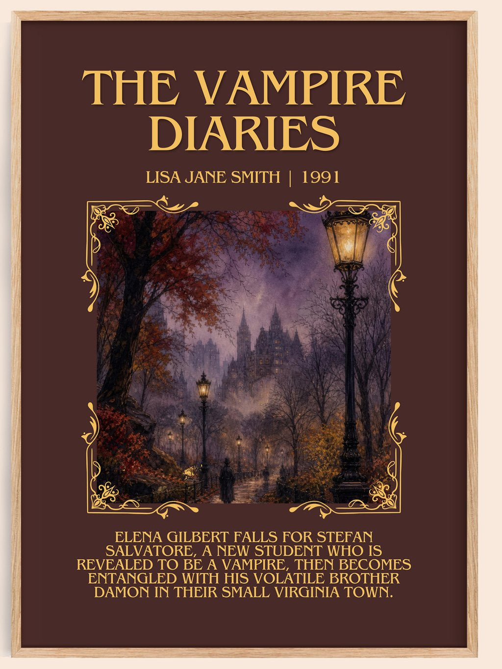 The Vampire Diaries Minimalist Book Poster by Lisa Jane Smith – book poster