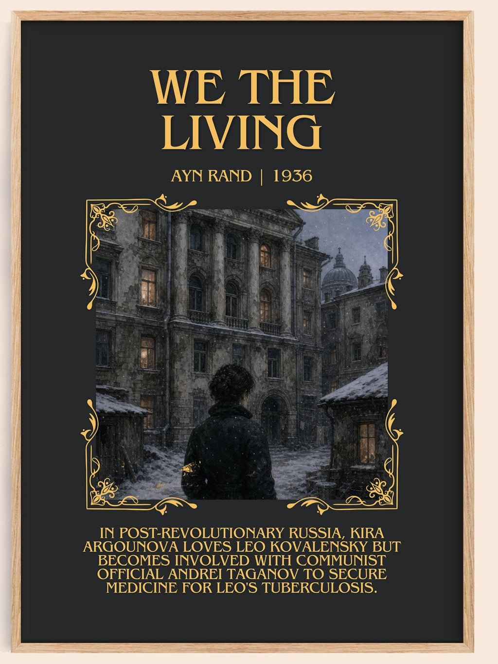We the living Minimalist Book Poster by Ayn Rand – book poster