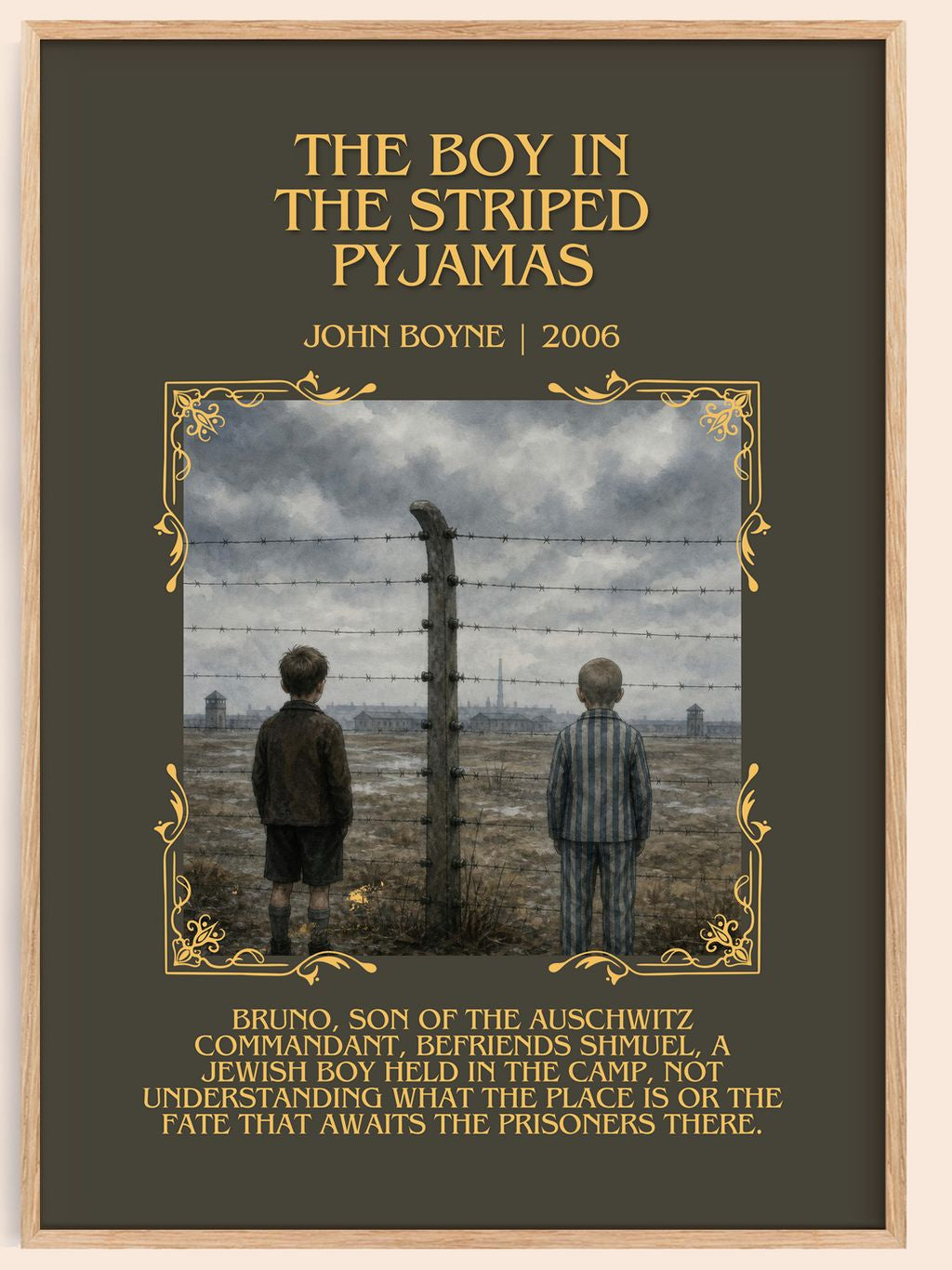 The Boy in the Striped Pyjamas Minimalist Book Poster by John Boyne – book poster