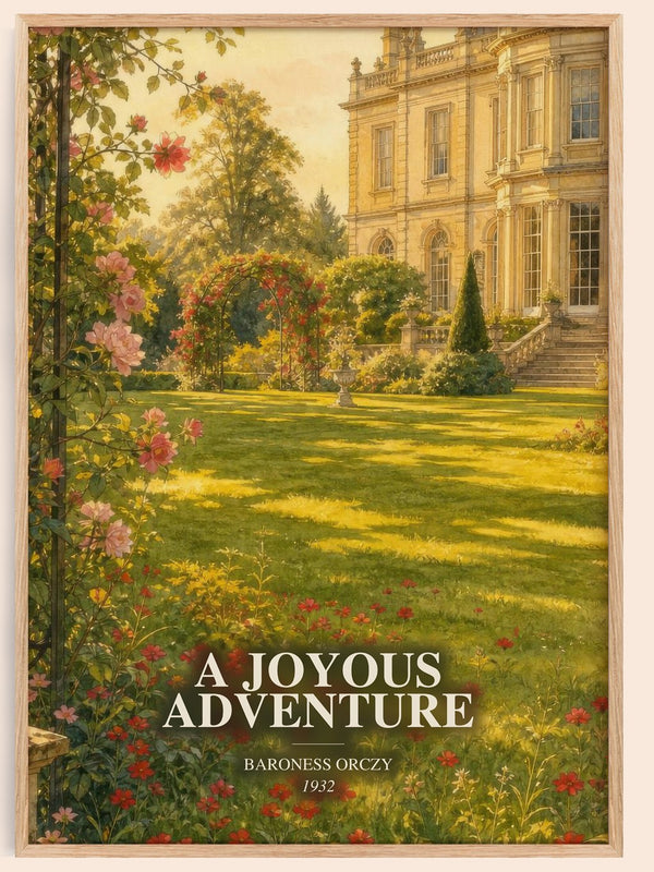 A Joyous Adventure watercolour book poster by Baroness Orczy – framed literary art print