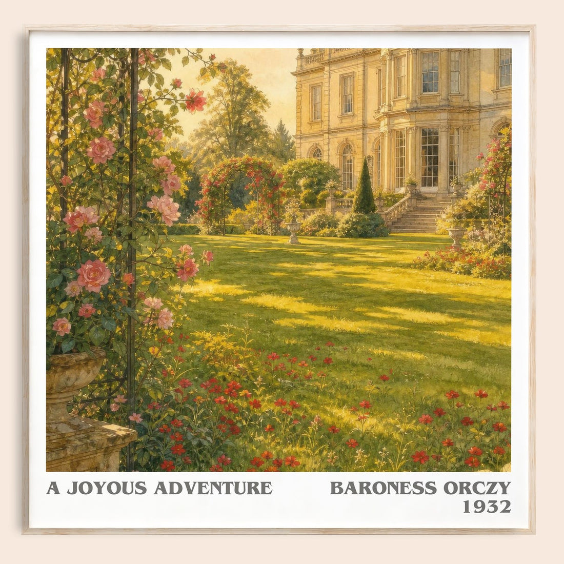 A Joyous Adventure literary book poster by Baroness Orczy – framed literary art print