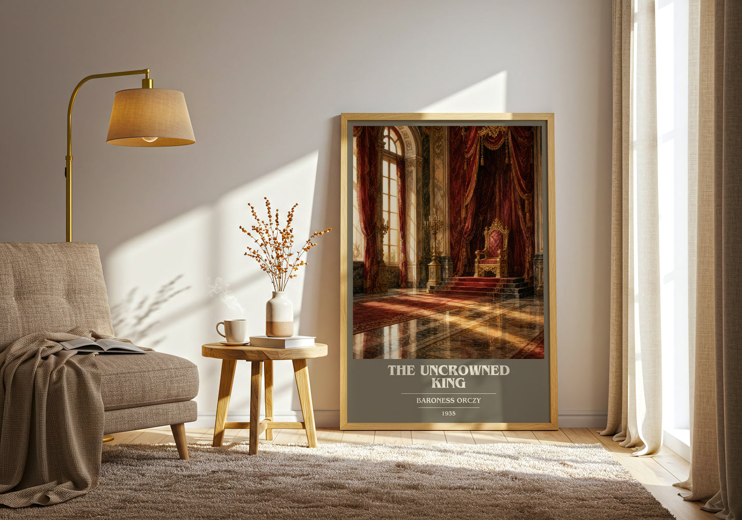 The Uncrowned King book cover print on bookshelf – Baroness Orczy fan gift