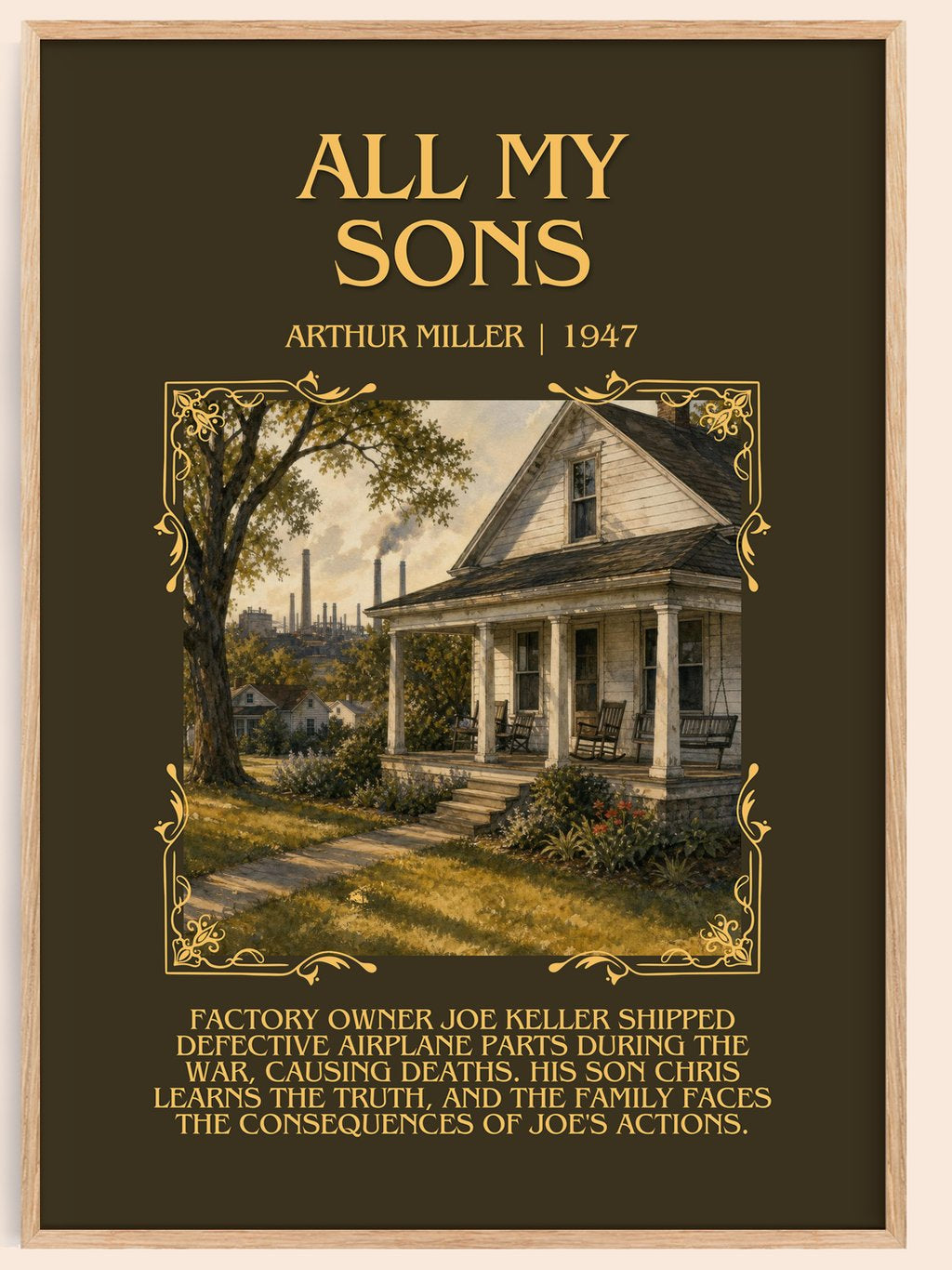 All My Sons Minimalist Book Poster by Arthur Miller – book poster