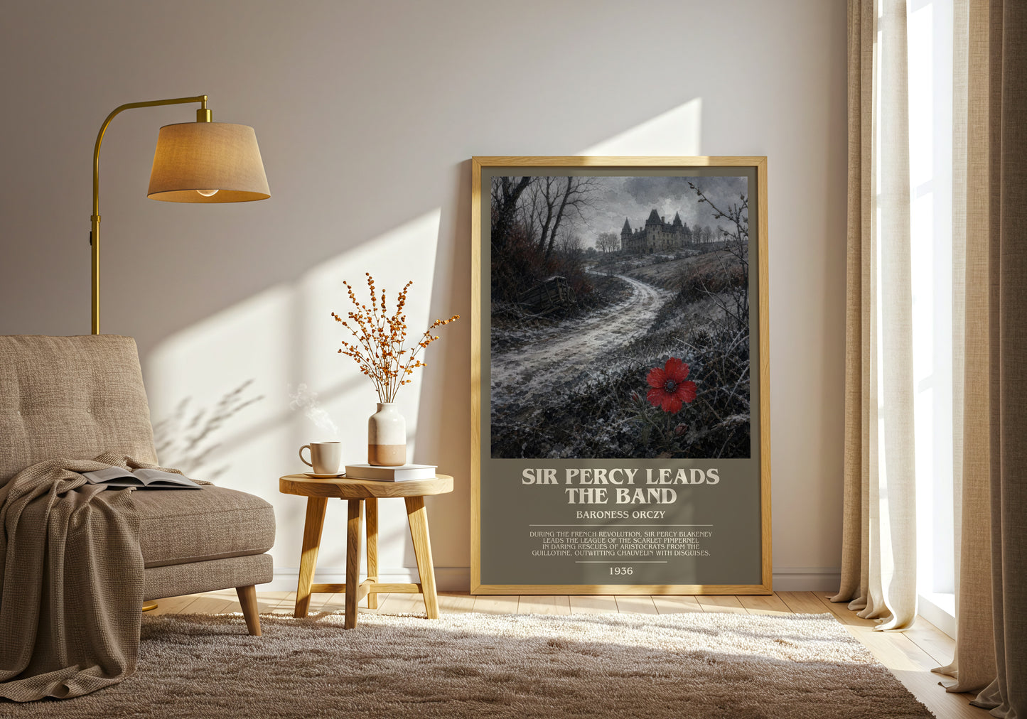 Sir Percy Leads The Band bookish print on bookshelf – Baroness Orczy fan gift