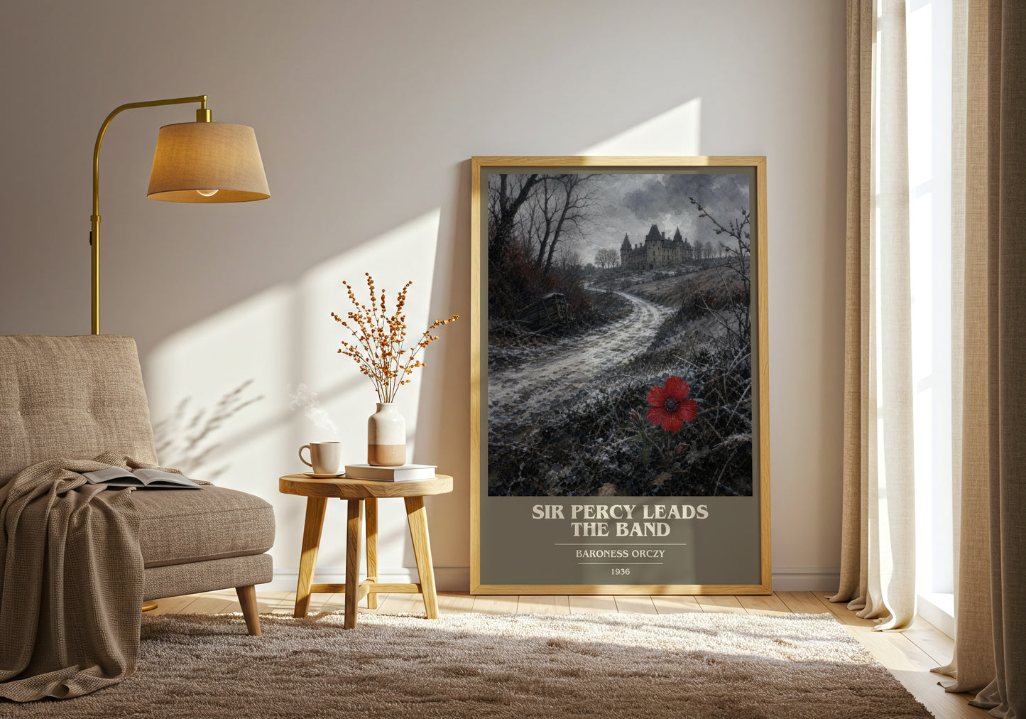 Sir Percy Leads The Band book cover print on bookshelf – Baroness Orczy fan gift
