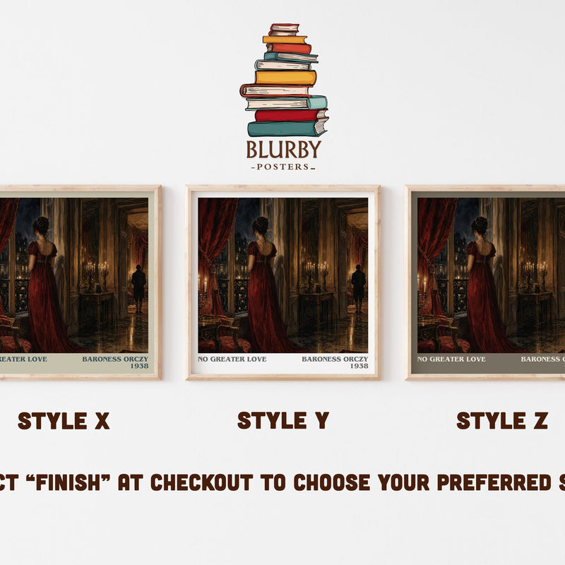 No Greater Love literary print in frame leaning in hallway – historical fiction wall art