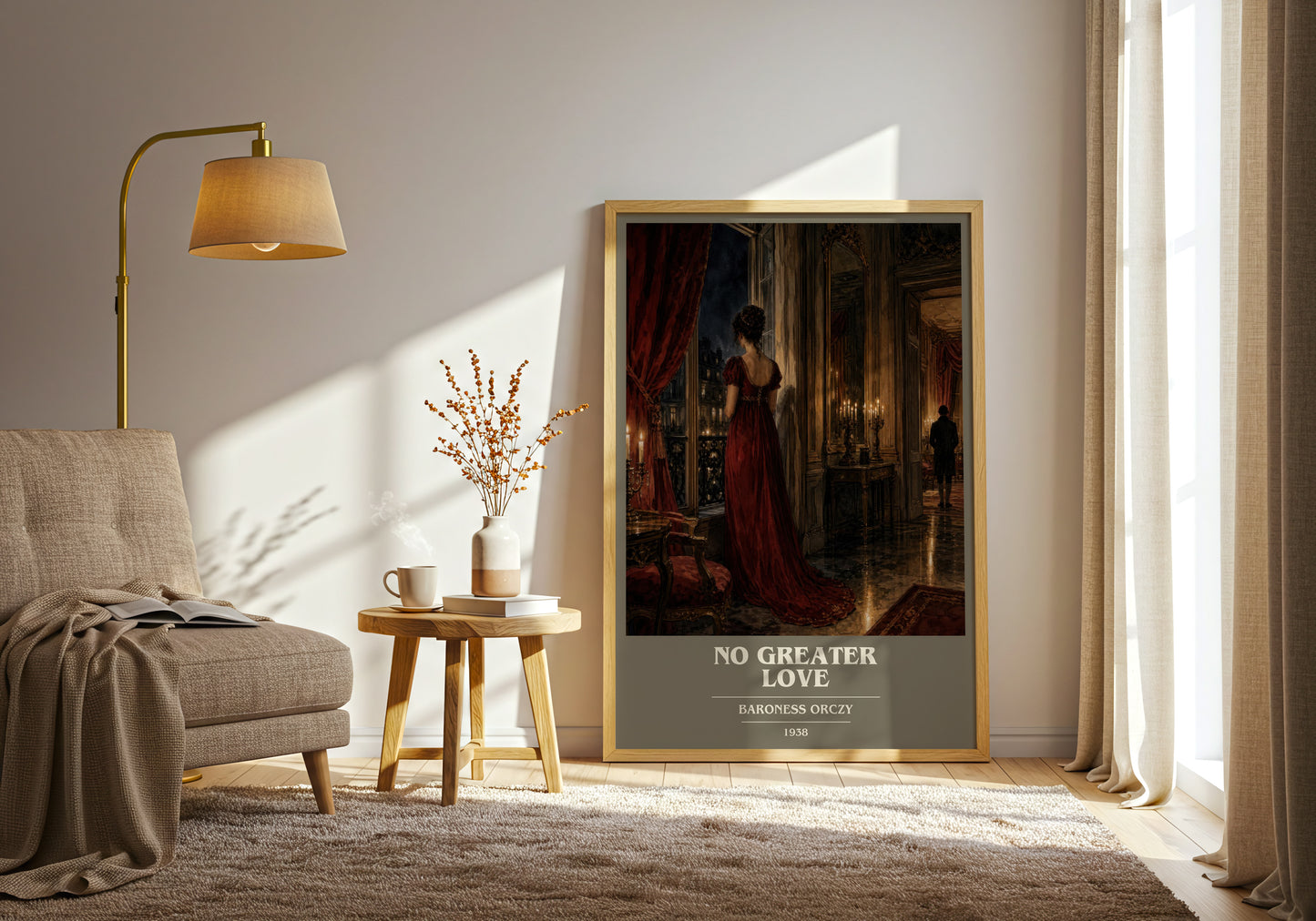 No Greater Love book cover print on bookshelf – Baroness Orczy fan gift