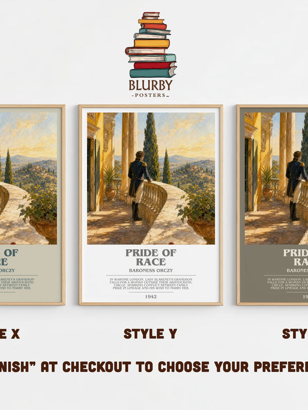 Pride Of Race bookish print in frame leaning in hallway – historical fiction wall art