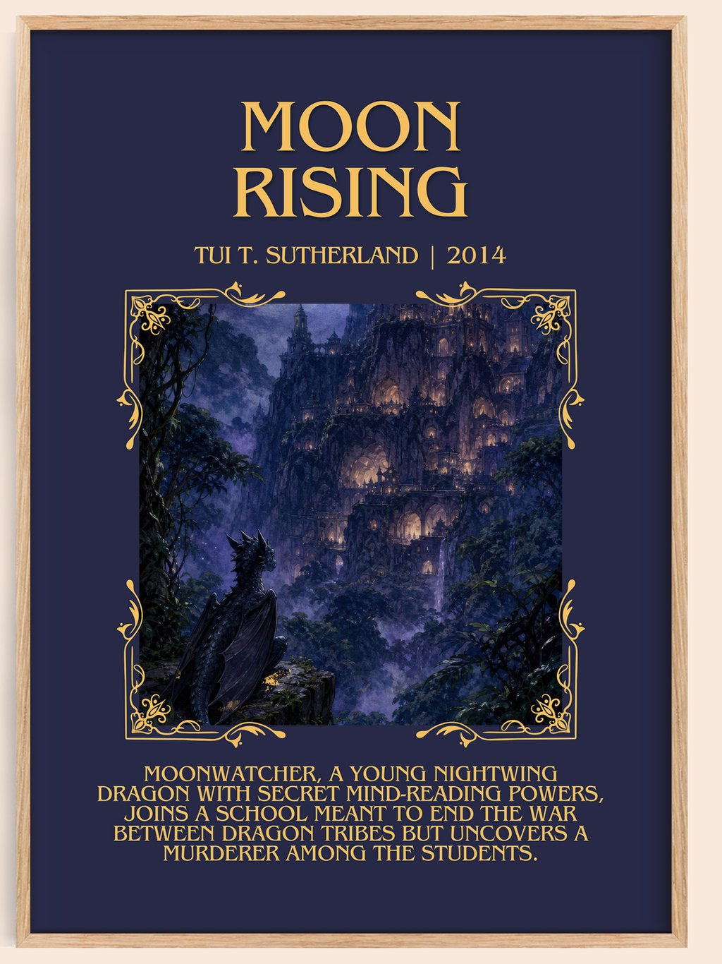 Moon Rising Minimalist Book Poster by Tui T. Sutherland – book poster