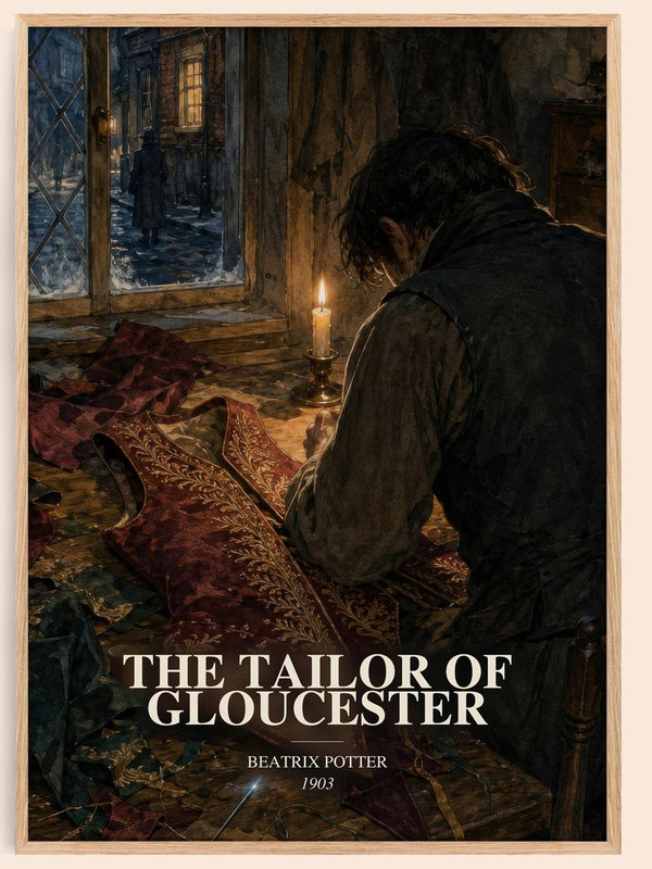 The Tailor Of Gloucester watercolour book poster by Beatrix Potter – framed literary art print