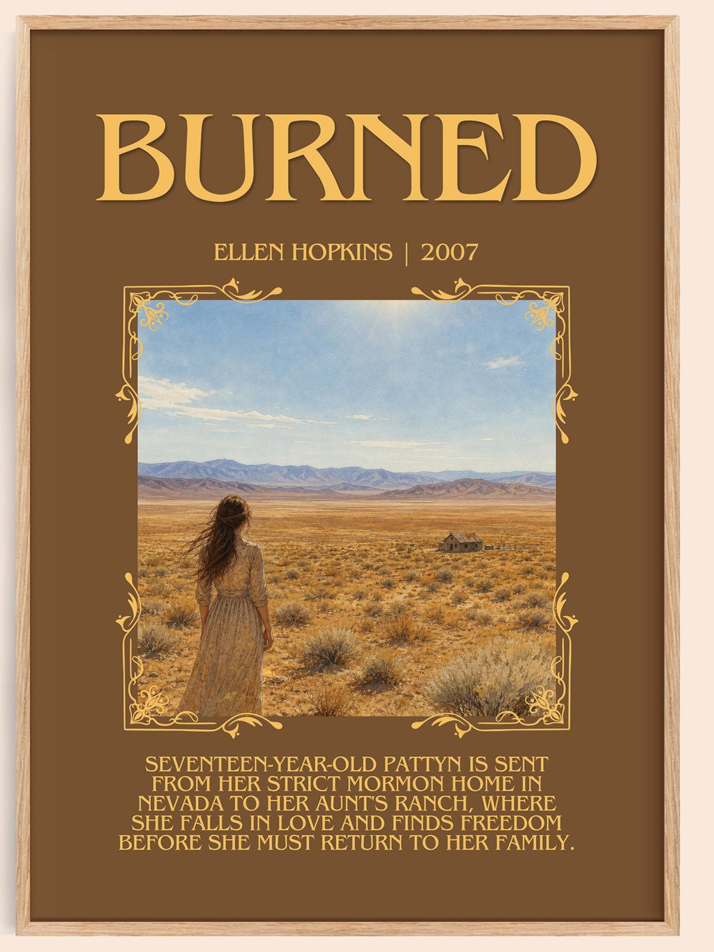 Burned Minimalist Book Poster by Ellen Hopkins – book poster