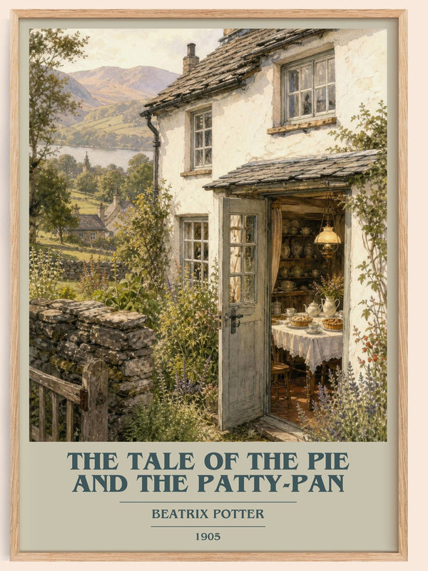 The Tale Of The Pie And The Patty-Pan book cover book poster by Beatrix Potter – framed literary art print