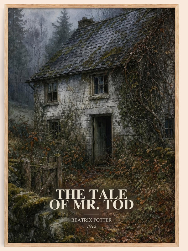 The Tale Of Mr. Tod watercolour book poster by Beatrix Potter – framed literary art print