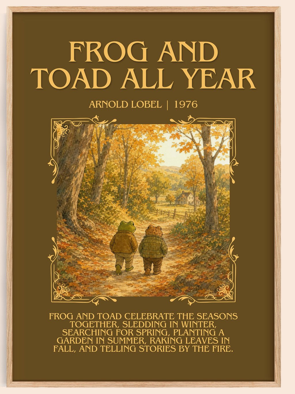 Frog and Toad All Year Minimalist Book Poster by Arnold Lobel – book poster